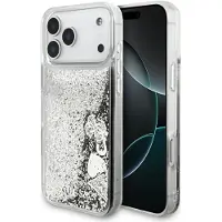 GUESS Liq Glitter Charms Iphone 17 Pro Max Phone Case Argenté