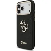 GUESS Fixed Glitter Big 4g Metal Frame Iphone 17 Pro Max Phone Case Noir