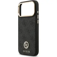 GUESS 4g Srtass Logo Metal Buttons Magsafe Iphone 17 Pro Max Phone Case Noir