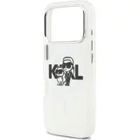 Karl Lagerfeld Iml Glitter Karl & Choupette Sketch Logo Magsafe Iphone 17 Pro Phone Case Blanc