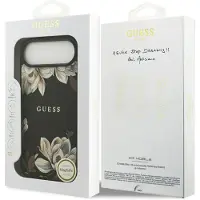 GUESS Grained Flowers Classic Logo Magsafe Iphone Air Phone Case Noir