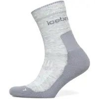 Icebreaker - Chaussettes de randonnée - W Merino Hike+ Light Crew Blizzard Heather/Alloy pour Femme en Laine - Taille 38-40 - Gris