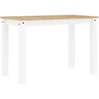 vidaXL Table de salle à manger PANAMA Blanche 112 x 60 x 75 cm en pin massif