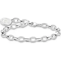 Thomas Sabo Charm bracelet avec chatoyant blanc émail froid argent, (17 cm, Argent 925, Émail)