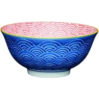 Kitchencraft 4x KitchenCraft Glazed Stoneware Bowl, Blue Arc, 15.5x7.5cm, Labelled, Saladier + bol, Bleu
