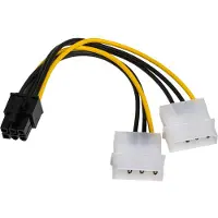 Akyga AK-CA-13 Câble adaptateur 2x Molex mâle vers PCI-E 6 Pin femelle 15cm