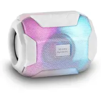 Mars Gaming MSBAXW, Haut-parleur RGB Bluetooth, compact,10W, USB/MicroSD/Radio, blanc