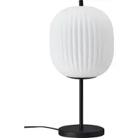 FABAS LUCE Lampe De Table Domizia Noire En Métal Et Verre Soufflé, Design Élégant, Douille E27 40 W, Idéale Pour L'Éclairage Intérieur De Classe 2