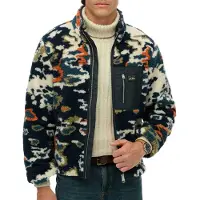 Superdry Veste en polaire crème / bleu foncé / kaki / orange