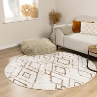 FRAAI Tapis rond berbère - Blend Diamond Terra | Ø 160 cm | Rond | Pile haute