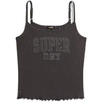 Superdry Femme Caraco en Pointelle à Motif Athletic Essentials Noir Taille: 34-36