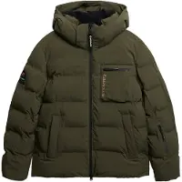 Superdry pour homme. MS110188A Ski Sports Veste lavée verte (XL), Casuel, Neige, Durable, Nylon recyclé