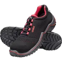 Uvex chaussures basses motion style S1 noir, rouge largeur 11 Gr. 45