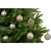 Décoris Boîte de boules de Noël 37 pièces perle