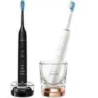 Philips Sonicare DiamondClen 9000 Brosse à dents électrique Lot de 2 Black/White Nouveau