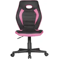 Amstyle Chaise pivotante LUAN noir/rose pour enfants à partir de 6 ans avec dossier