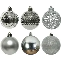 Décoris Tube 37 Decorative Balls Christmas Tree Argenté