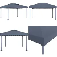 The Living Store Gazebo 400 x 300 cm Anthracite Aluminium