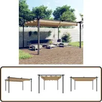 The Living Store Pavillon avec toit extensible 4x3 m Taupe