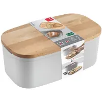 Metaltex Corbeille à pain avec couvercle réversible 2 en 1 Bois de hêtre