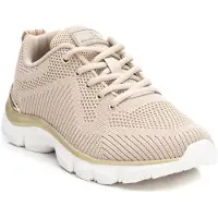 Xti pour femme. 14245203-BEIGE Baskets 142452 beige (37), Tissu, Plat, Lacets, Casuel