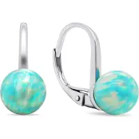 Brilio Silver - Charmantes boucles d'oreilles en argent avec opales synthétiques EA681WG, (Pierres synthétiques)