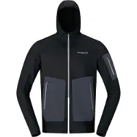 Norrøna - Polaire respirante de randonnée - Falketind Warm2 Stretch Hood M Caviar Black - Taille M - Noir
