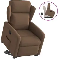 vidaXL Fauteuil relax avec releveur Marron Tissu