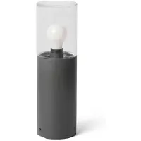 LOREFAR Lampe de socle gris foncé avec verre transparent H400 KILA 71746