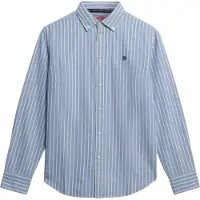 Superdry pour femme. W4010565A Chemise slim oxford bleu (M), Casuel, Coton, Classique, Manche longue