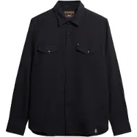 Superdry pour homme. M4011022A Merchant Ranch Shirt noir (L), Casuel, Coton, Manche longue