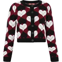 MyMo ROCKS Cardigan bourgogne / noir / blanc cassé