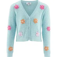 Happy girls Cardigan bleu clair / orange / framboise / rose clair
