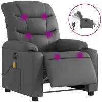 vidaXL Fauteuil de massage électrique gris similicuir