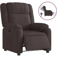 vidaXL Fauteuil relax électrique brun foncé Tissu