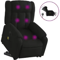 vidaXL Fauteuil de massage électrique avec releveur Noir Tissu