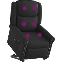 vidaXL Fauteuil debout Massage Noir brillant Similicuir