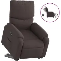 vidaXL Fauteuil relax avec releveur électrique Tissu marron foncé