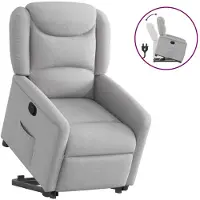 vidaXL Fauteuil relax avec releveur Gris nuage Tissu