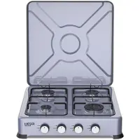 Haeger Gc-04e.023a 60 Cm Portable Gas Hob 4 Burners Argenté