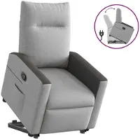 vidaXL Fauteuil relax avec releveur Gris nuage Tissu