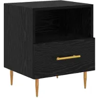 vidaXL Table de chevet Noir 40 x 35 x 47.5 cm Bois d'ingénierie