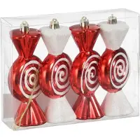 Usorteret Boules moulées en plastique incassables - lot de 4 bonbons avec mica
