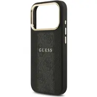 GUESS Étui pour IPHONE 17 Pro compatible avec MagSafe GUHMP17LPG4SEMCK (PU W/ 4G Stripe) noir