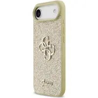GUESS Coque 4G Metal Logo Glitter pour Apple iPhone Air - Doré