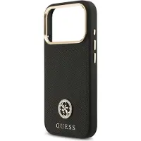 GUESS Étui Grained Strass Logo MagSafe pour iPhone 17 Pro - noir