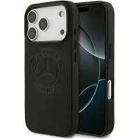Mercedes Leather Vintage Logo Magsafe Iphone 17 Pro Phone Case Noir