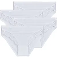 Sloggi Culottes & slips Romance Tai PACK DE 4 femmes - Blanc - FR 42