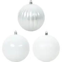 vidaXL Ensemble de Boules de Noël 9 pcs Blanc Plastique