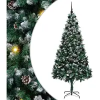 vidaXL Sapin de Noël artificiel Vert 210 cm PVC, Acier et Plastique